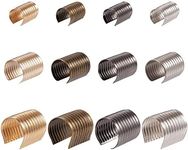 Beadthoven 300pcs 3 Size Leather Rope Clips Foldable Cylindrical Crimping Beads Round Fastener String Cord Rope Clamp for Jewelry Making Tassel Leather Bracelet Necklace Macrame DIY Craft