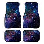 Pizding Car Carpet Floor Mats Customized Universal Fit Car Floor Mat Universe Planet Print Holiday Decor Fit for SUV, Vans, Sedans, Trucks,Set of 4