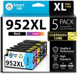 Smart Ink Compatible Ink Cartridge Replacement for HP 952 XL 952XL 5 Pack Advanced Chip Technology to use with OfficeJet 8702 OfficeJet Pro 8216 7720 7740 8210 8730 8710 8727 8715 8728 8720 8725 8732M