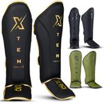 X TEN Sports Premium Martial Arts Shin Guards - muay thai shin guards to enhance performance kickboxing shin guards flawless MMA Shin Guards Lightweight muay thai shin pads for any intense training