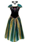 kuisen Princess Costume Ault Women Anna Elsa Coronation Dress Costume (S Size fit for US 2-4) Green