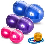 Jexine 3 Pcs Anti Burst Exercise Ball Peanut Shape Ball Yoga Balance Stability Pregnancy Ball with 1 Pcs Pump for Home Gym Fitness Labor Birthing Physical Therapy, 3 Sizes