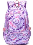 BLUEFAIRY Girls Backpack Kids Elementary School Bags, -Spiral-purple