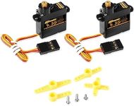 DSPOWER 2PCS 4.3G Mini Servo, RC Micro Digital Servo Motor Metal Gear Coreless Steering Servos for Fixed-Wing Helicopter Airplane Drone 1/24 1/28 RC Car SCX24 Boat Robot Toy