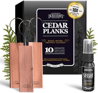 Dr. Killigan's Cedar Planks - Cedar Blocks for Clothes Storage, Alternative to Moth Balls for Closet, Good Cedar Closet Freshener, Best Moth Repellent for Clothes, Harvested in USA (10-Pack)