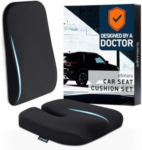 Elmara Doctor-Designed Car Seat Cushions for Driving – Car Seat Back Support, Driver Seat Cushion and Back Cushion for Car, Pillow for Driving Seat – The Ultimate Comfort Solution for Cars (Ink Black)