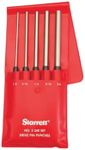 Starrett S248PC Extended Length Drive Pin Punch Set, 1/8"-3/8" Pin Diameters, 8" Overall Length, 3-1/2" Pin Length, In Red Vinyl Pouch
