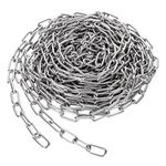 JMIATRY 5 Metres Length 304 Stainless Steel Chain, 3mm Heavy Duty Chain Links, Galvanized Steel Welded Link Chain Lift for Fence Gate, Garage Doors, Swing Chain and Bicycle Security Lock