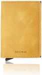 SECRID - Slim Wallet Genuine Vintage Leather RFID Safe Card Case for max 12 Cards (Ochre), Ochre, 16mm Slim, Vintage