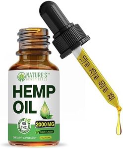 Nature's Beneficials Organic Hemp Oil Extract Drops, 2000mg - Omega Fatty Acids 3 6 9, Non-GMO Ultra-Pure CO2 Extracted, 2 oz