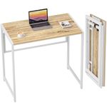 GreenForest Folding Desk for Small Spaces No-Assembly, 80 CM Small Computer Desk For Home Office, Space-Saving Foldable Table Study Writing Office Desk,OAK