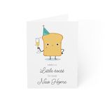 New Home Greeting Card with Toast Illustration, 6x8 inches, Handcrafted in the UK