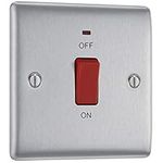 BG Electrical NBS74-01 Switched Cooker Control Unit with a Power Indicator, 45 Amp, Brushed Steel