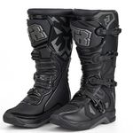 Tiger Racing T3 Motocross Boots Off Road Boots MX Boots Riding, Black, 7.5 Wide