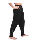 Bslingerie® Men's Medieval Renaissance Elasticated Waist Trousers Pirate Pants (Black, M)