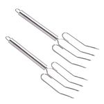 MasterClass Stainless Steel Meat Lifting Forks (Set of 2), Silver