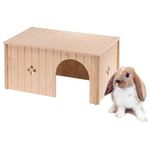 Ferplast Rabbit House, Guinea Pig Wooden House, Small Pet House, FSC Certificated Wood, 52 x 31 x 26 cm