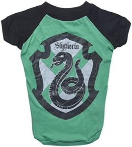 Harry Potter Slytherin Pet T-Shirt in Size Small| S Dog T-Shirt, Harry Potter Dog Shirt | Harry Potter Dog Apparel & Accessories for Hogwarts Houses, Slytherin, (FF19295) Black