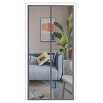 Magnetic Fly Screen Mesh Door, 180cm (Width) x 220cm (Height) Insect Protection Door Net Keep Insects Out, Install Without Drilling, Fly Insect Screen Door for Balcony Doors Patio (Gray)