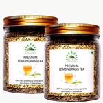 Hillpure Organic Premium Lemongrass Tea - Pack Of 2 (75gm Each) | Natural Lemongrass Tea Leaves with Citrusy Aroma & Refreshing Flavor | Helps In Detoxification & Boosts Metabolism