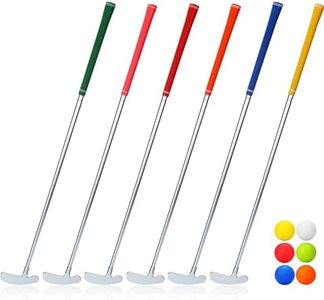 Liliful 6 Pcs Golf Putters for Men and Women Two Way Mini Golf Putter with 6 Golf Balls Kids Putter Bulk for Right Left Handed Golfers Detachable Golf Grip for Ages 9-12 Junior Adult (35 in)