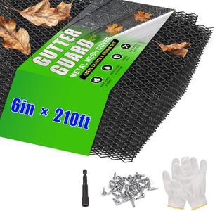 210FT Lock-in Gutter Guards, 6 Inch Leaf Filter Heavy Duty Steel Micro Mesh Gutter Screen Covers with Zip Screws Hex Wrench Fit 4/5/6 Inch K-Style Guard for Roof Snap-On Easy Installation (70 PCS)