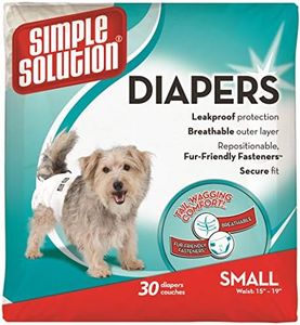 Simple Solution Disposable Dog Diapers for Female Dogs | Super Absorbent Leak-Proof Fit | Small | 30 Count