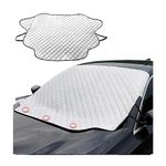 JNNJ Car Windscreen Cover, Windscreen Cover Frost Ice Snow Protector, Windscreen Sun Shade Uv Reflective, Windshield Front Window Cover, Waterproof Foldable Windshield Covers for Car Van(183x116cm)