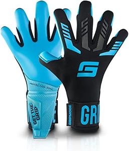 GRIPMODE Aqua Hybrid Goalkeeper Gloves Adult and Child with Griptec® Latex Lining I Suitable in All Weather I Football Goal Protection for Children, Teenagers & Adults I Size 8