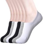 6 Pairs No Show Liner Socks Womens Cotton, Causal Invisible Socks Non Slip, Ankle Socks Low Cut Soft