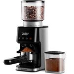 SHARDOR Anti-Static Burr Coffee Grinder for Espresso with Precision Timer, Touchscreen Adjustable Conical Electric Coffee Bean Grinder with 51 Precise Settings for Home Use, Brushed Stainless Steel