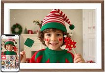 Frameo 10.1" Wood WiFi Digital Picture Frame with 32GB Memory, 1280 x 800 IPS HD Touch Screen Electronic Photo Frame, Auto-Rotate, Slideshow, Wall Mountable, Share Photos/Video Remotely Anywhere