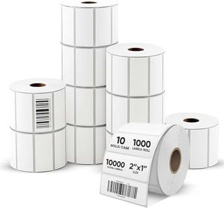 PackGurus 2" x 1" Direct Thermal Labels, Multipurpose Barcode Address Label Compatible with Rollo, Zebra, Munbyn, Nelko Thermal Label Printers 10 Rolls/10000 Labels