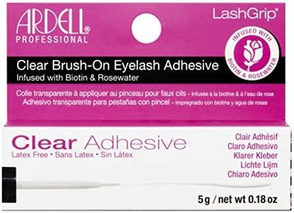 Ardell LashGrip® Clear Brush-On Eyelash Adhesive, Latex-Free, Infused with Biotin & Rosewater, Long-Lasting, Transparent False Lash Glue, 5g, 1-Pack