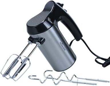 HousesAid 200W Hand Mixer, Lightweight Electric Mixer with Turbo Function, 5-Speed Handheld Mixer for Whipping, Folding, and Dough Kneading, Compact Storage with Attachments,black