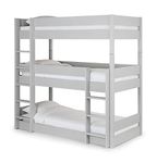 Julian Bowen Dove Grey Wood Trio Bunk Bed, Single