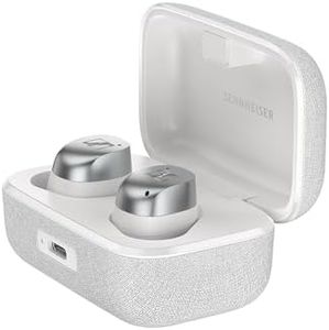 Sennheiser MOMENTUM True Wireless 4 Smart Earbuds with Bluetooth 5.4, Crystal-Clear Sound, Comfortable Design, 30-Hour Battery Life, Adaptive ANC, LE Audio and Auracast - White Silver