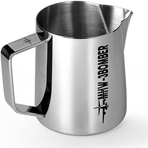 MHW-3BOMBER Espresso Steaming Pitcher Milk Frothing Pitcher Stainless Steel Milk Coffee Cappuccino Latte Art Barista Cup 13.5oz/400ml (Glossy) P5001S