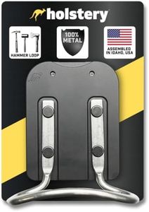 Holstery HammerMaster PRO | Hammer Holder Loop - Clip-On Tool Belt Holster Holds Hammers, Hatchet, or Mallet, All Metal Black