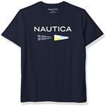 Nautica Men's Sustainably Crafted Logo Signal Flag Graphic T-Shirt, Navy, Medium