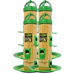 Skybeings Plastic Large Bird Feeder | 6 Feed Nozzles | 30cm Height | 900gram Bird Food Capacity | Hanging Bird Feeder for Balcony | Bird Food Feeder | Garden Outdoor Hanging Bird Feeder | 4 psc Green