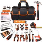 REXBETI 169-Piece Premium Tool Kit with 16 inch Tool Bag, Steel Home Repairing Tool Set, Large Mouth Opening Tool Bag with 19 Pockets