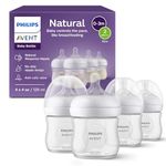 Philips Avent Natural Baby Feeding Bottle Combo| No.1 Brand Recommended by Moms Worldwide | Natural Response Technology Mimics Breastfeeding (125ml Clear - 4pc Combo) | SCY900/04