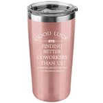 Coworker Leaving Gifts New Job Farewell Going Away New Job Farewell Goodbye Funny Present 20 Oz Stainless Steel Insulted Tumbler Car Travel Mug (Rose Gold)