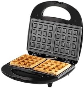 Russell Hobbs RST750WM 750W Waffle Maker | Non-Stick Waffle Plate | Cool-Touch Handle | Ready-to-Cook Indicator | Overheat Safety Protection | Compact Design | 2-Year Warranty, Black