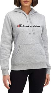 Champion Women's Script Hoodie, Oxford Heather, Medium