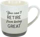 Pavilion Gift Company 23557 Retire from Being-15oz Speckled Stoneware Coffee Cup Mug, 15 oz, Beige