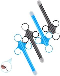 ANGCURE Lube Applicator Syringes, Lubricant Tube Shooter with Smooth Rounded Cap for Men, Women & Couples, Reusable, Easy Use & Clean [10ml Scales][2 PCS Gray & 2PCS Blue]