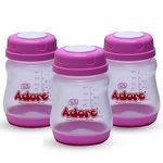 Adore Breast Milk Storage Bottles (Pack of 3,Pink)