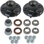 JDMSPEED Trailer Idler Hub Kits 5 on 4.5" for 3500 lbs Axle 1/2"-20 Thread 22017K Set of 2